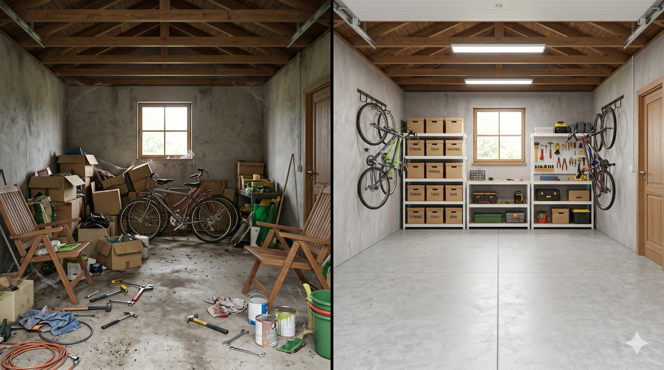 Garage opruimen – voor en na